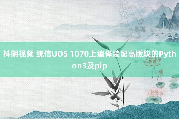 抖阴视频 统信UOS 1070上编译装配高版块的Python3及pip