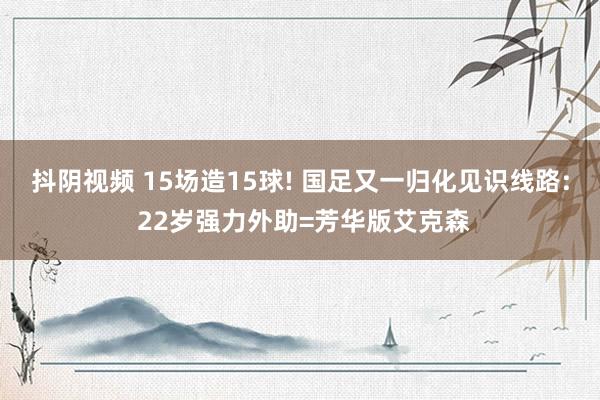 抖阴视频 15场造15球! 国足又一归化见识线路: 22岁强力外助=芳华版艾克森