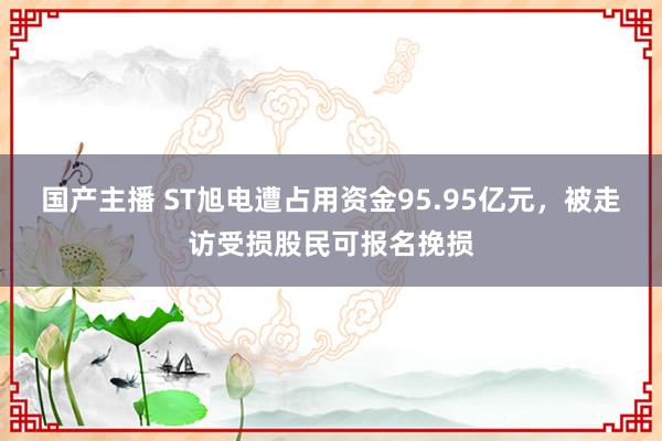 国产主播 ST旭电遭占用资金95.95亿元，被走访受损股民可报名挽损