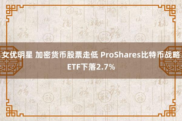 女优明星 加密货币股票走低 ProShares比特币战略ETF下落2.7%