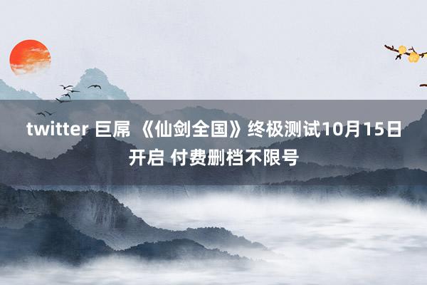 twitter 巨屌 《仙剑全国》终极测试10月15日开启 付费删档不限号