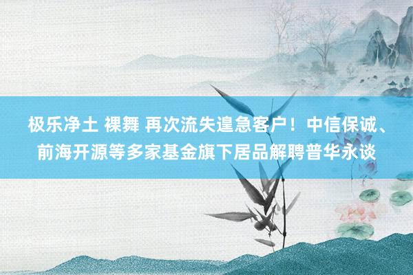 极乐净土 裸舞 再次流失遑急客户！中信保诚、前海开源等多家基金旗下居品解聘普华永谈