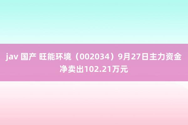 jav 国产 旺能环境（002034）9月27日主力资金净卖出102.21万元