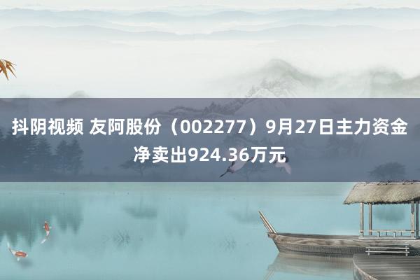 抖阴视频 友阿股份（002277）9月27日主力资金净卖出924.36万元