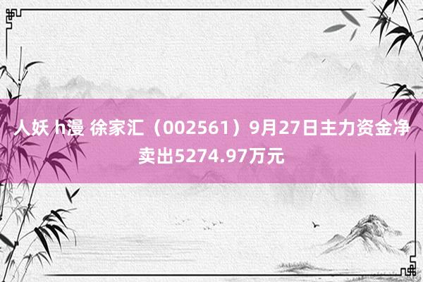 人妖 h漫 徐家汇（002561）9月27日主力资金净卖出5274.97万元