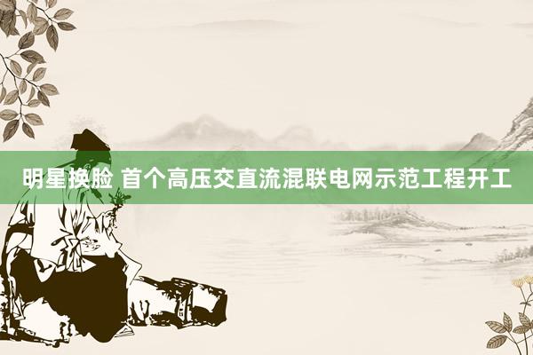 明星换脸 首个高压交直流混联电网示范工程开工