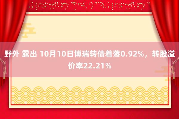 野外 露出 10月10日博瑞转债着落0.92%，转股溢价率22.21%