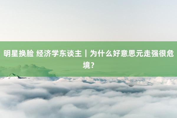 明星换脸 经济学东谈主｜为什么好意思元走强很危境？