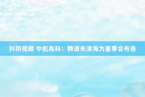 抖阴视频 中航高科：聘请朱清海为董事会布告