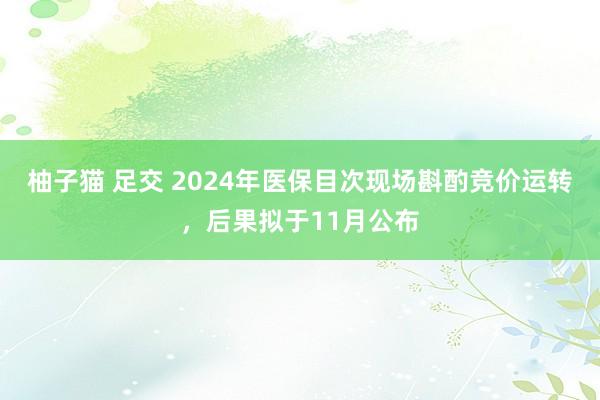 柚子猫 足交 2024年医保目次现场斟酌竞价运转，后果拟于11月公布