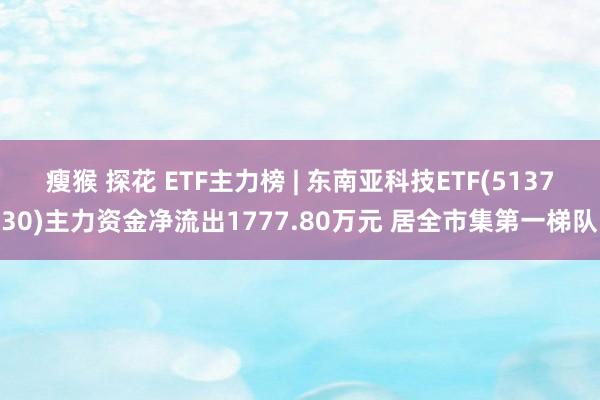 瘦猴 探花 ETF主力榜 | 东南亚科技ETF(513730)主力资金净流出1777.80万元 居全市集第一梯队